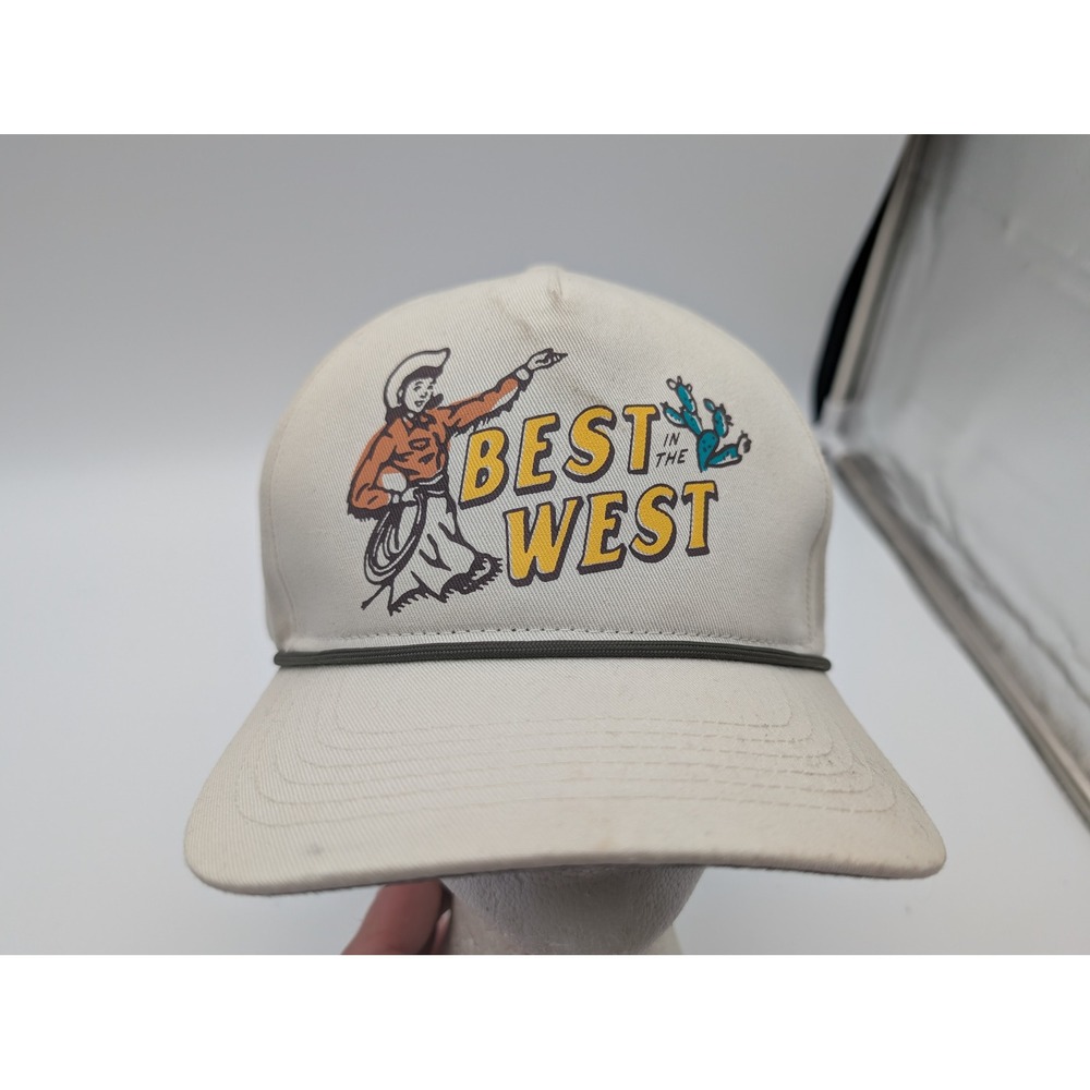 Sendero Provisions Co Best in West Snapback Hat Off White Cowgirl Cactus Rope